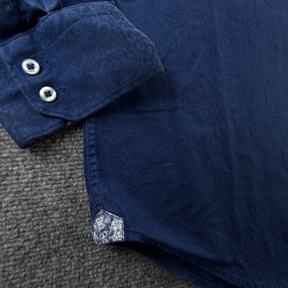 Robert Graham Blue 2XL Classic Fit Button Up Shirt Cotton Long Sleeve Paisley - Picture 12 of 14